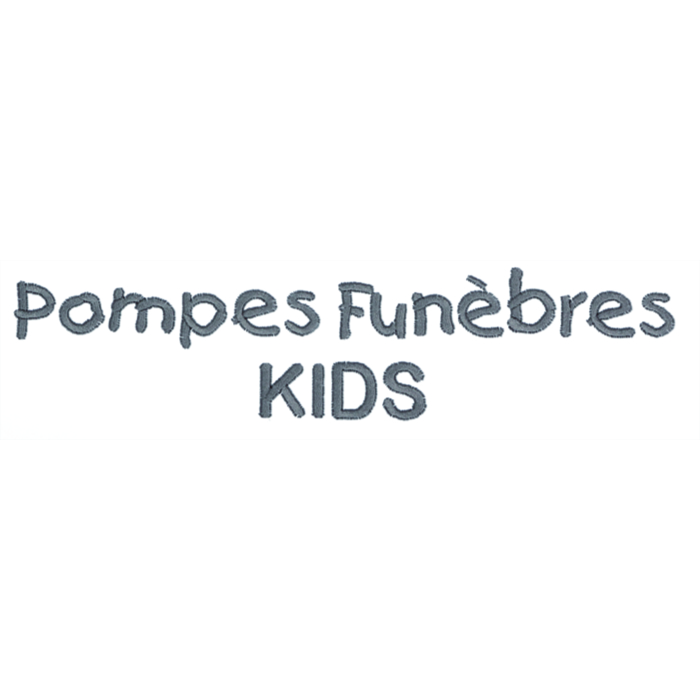 Broderie sur article - logo F12 - police Kids -