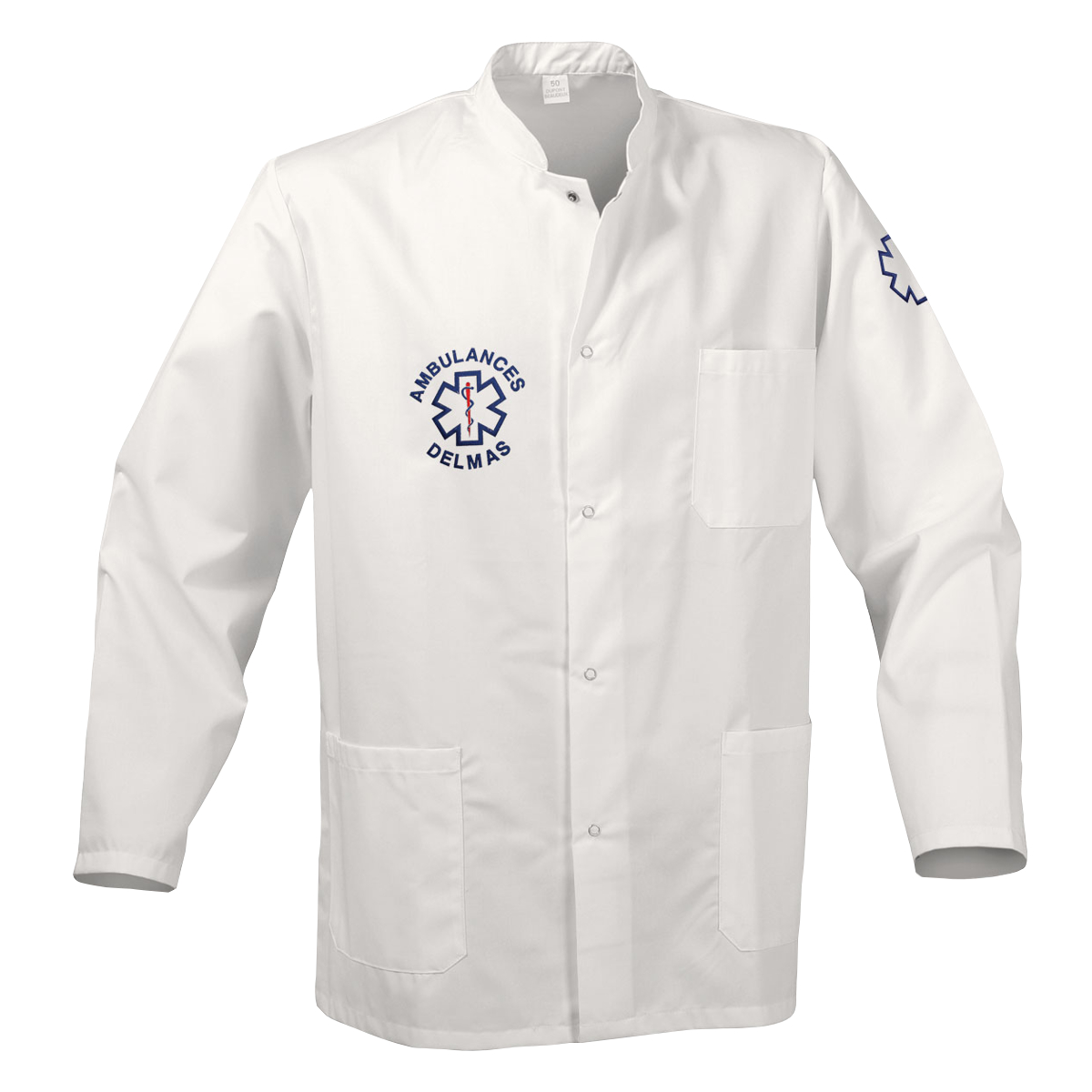 Veste blanche manches longues 65% poly/35% coton taille 66/4XL (reste 2)