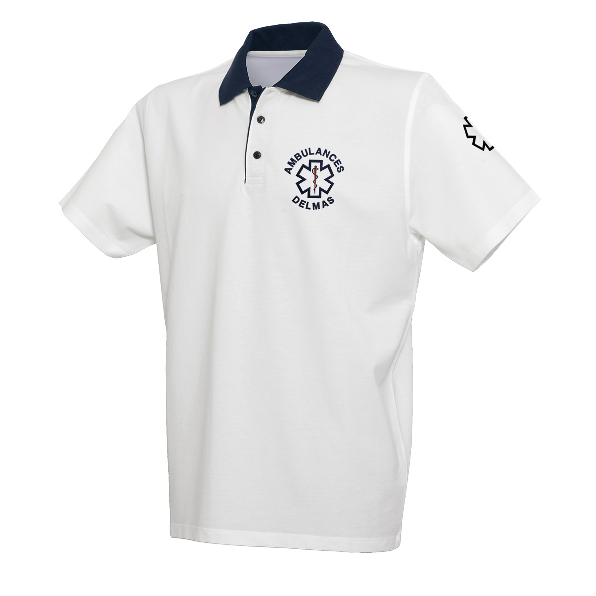 Polo Duo COL Marine - Coupe Homme -