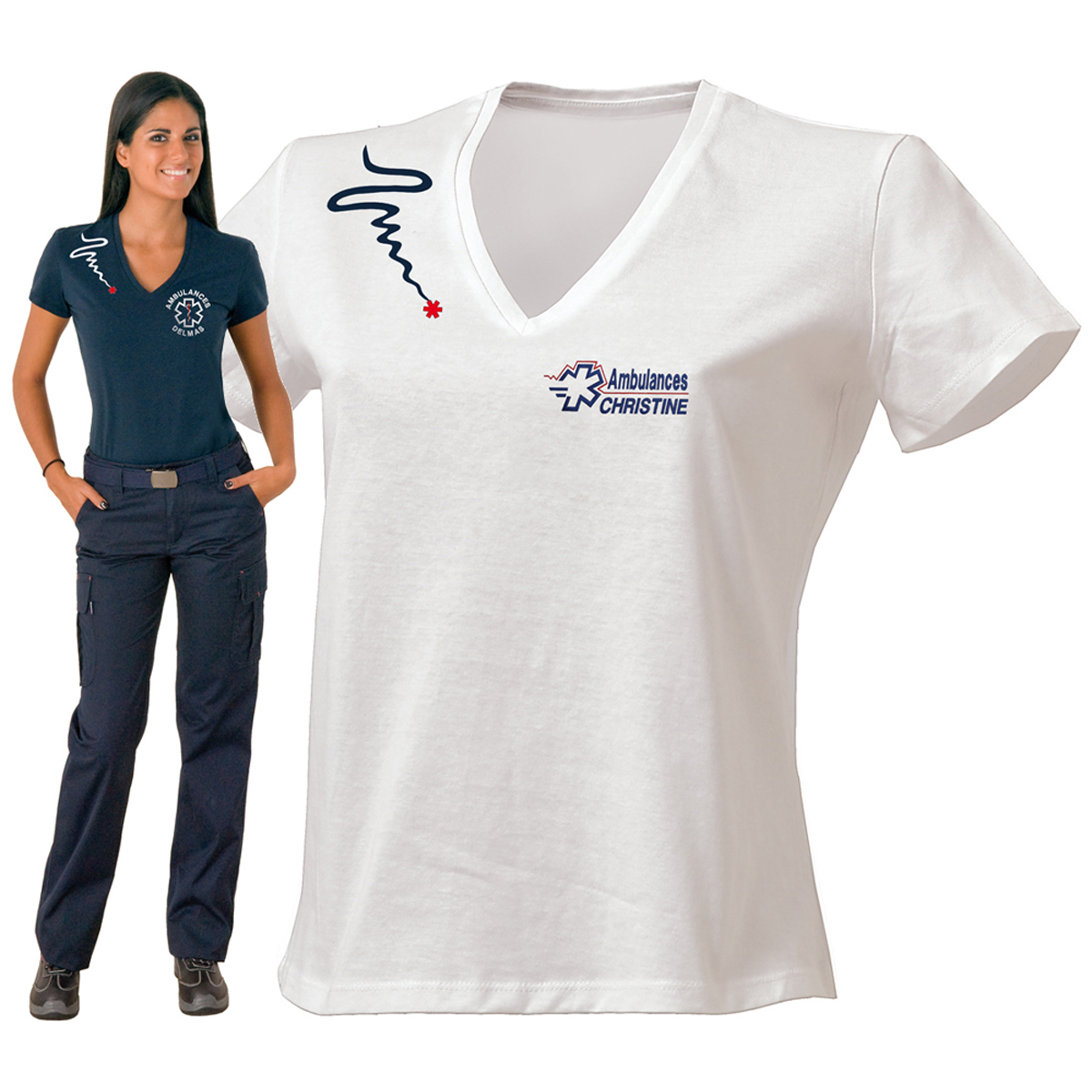 TS Graphique LG2 col V Femme -