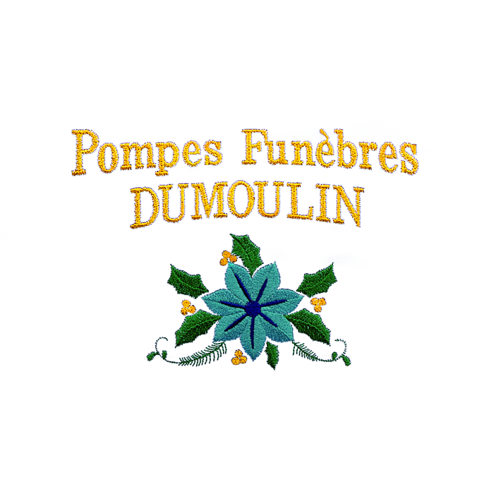 Broderie sur article - logo F2 -