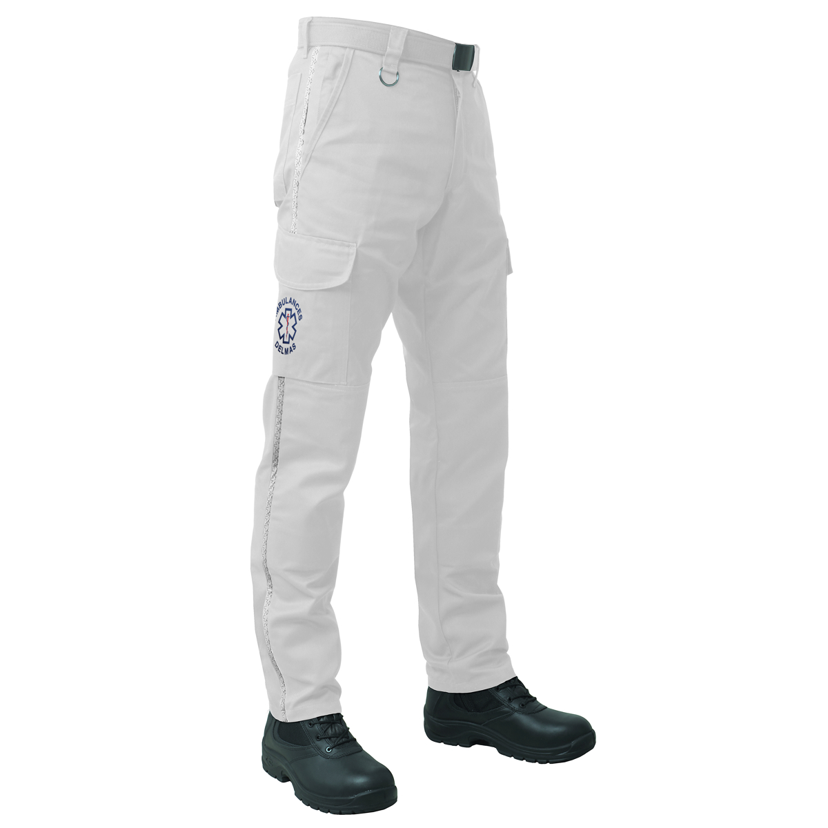 Pantalon "new 2087" - Couleur blanc avec biais gris -
