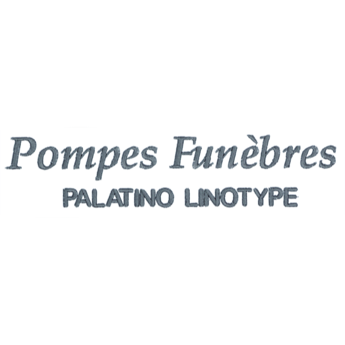 Broderie sur article - logo F10 - police Palatino Linotype -