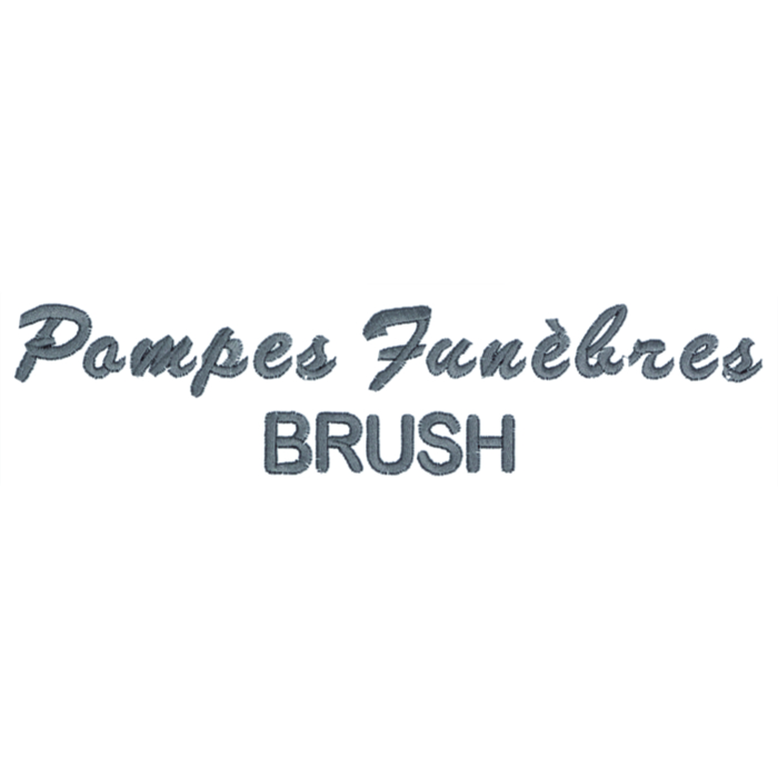 Broderie sur article - logo F11 - police Brush -